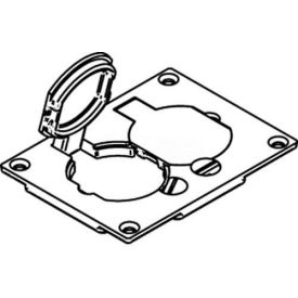 Floor Box Duplex Receptacle Cover W/Flip Lids, Brass
