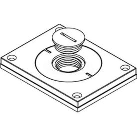 Floor Box Cover for Power or Comm, Brushed Aluminum, 2" & 3/4" Plugs