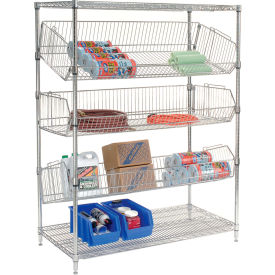 Adjustable Wire Bin Rack - 36"W x 24"D x 63"H