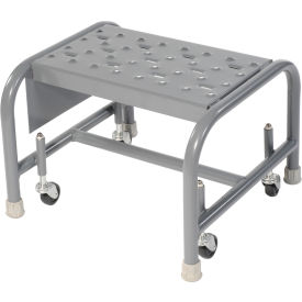 Perforated 16"W 1 Step Steel Rolling Ladder 20"D Top Step