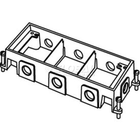 Floor Box 3-Gang Shallow Box, Fully Adjustable