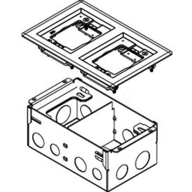 Floor Box 880W2 Series Box W/2 Gang 828TCAL, Aluminum Cover