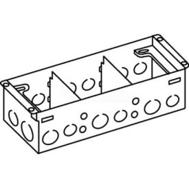 880W3 Floor Box 3-Gang Steel Box, For Wood Floors