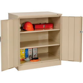 Counter Height Industrial Storage Cabinet, 36"W x 24"D x 42"H, Unassembled, Sand