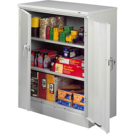 Deluxe KD Counter Height Cabinet, 36"W x 24"D x 42"H, Unassembled, Light Gray