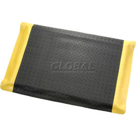 Diamond Foot™ Diamond Plate Mat 15/16" Thick 2' x 3' Black/Yellow Border