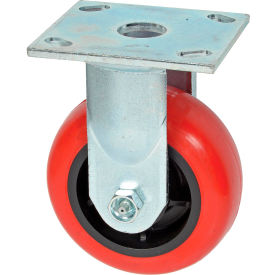 Faultless Rigid Plate Caster 5" Polyurethane Wheel