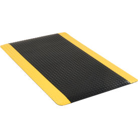 Diamond Foot™ Diamond Plate Mat 15/16" Thick 3' x 5' Black/Yellow Border