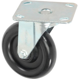 Medium Duty Rigid Plate Caster 5" Polyurethane Wheel 250 lb. Capacity