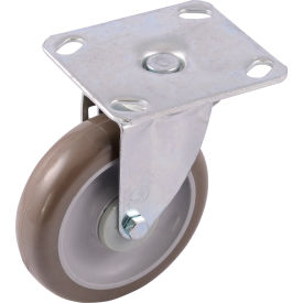 Medium Duty Swivel Plate Caster 5" Polyurethane Wheel 250 lb. Capacity