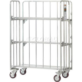 Folding Truck w/Slat Shelves, 2000 lb. Capacity, 48"L x 26"W x 68"H, Silver