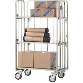 Folding Truck w/Solid Shelves, 2000 lb. Cap, 38"L x 25"W x 66"H, Silver