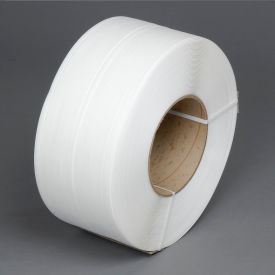 Machine Grade Strapping, 3/8"W x 12900'L x 0.021" Thick, 8" x 8" Core, White