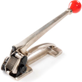 Heavy Duty Tensioner for 0.035" Thick & 1/2-3/4" Strap Width, Silver/Red