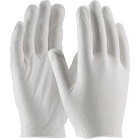 Light Weight Inspection Gloves, Unhemmed, Cotton, Men's, 12 Pairs
