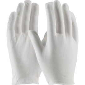 Light Weight Inspection Gloves, Hemmed, Cotton, Men's, 12 Pairs