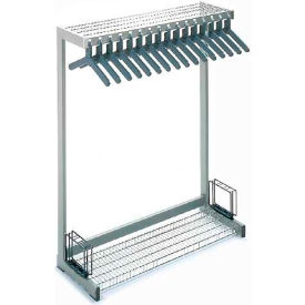 48"W Floor Rack With 16 Hangers - Gray