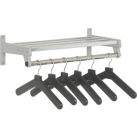 24" Garment Wall Rack Includes 6 Hangers - Silver