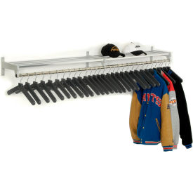 72" Garment Wall Rack Includes 30 Hangers - Silver