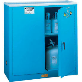 30 Gallon Acid Corrosive Cabinet, Manual Close, 2 Door, 43"W x 18"D x 44"H, Blue