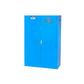 45 Gal. Acid Vertical Storage Cabinet, Manual Close, 2 Door, 43"W x 18"D x 65"H, Blue