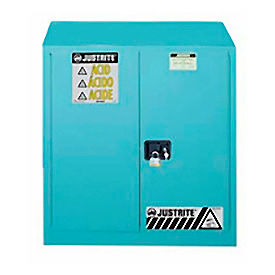 60 Gal. Acid Corrosive Cabinet, Self-Close, 2 Door, 34"W x 34"D x 65"H, Blue