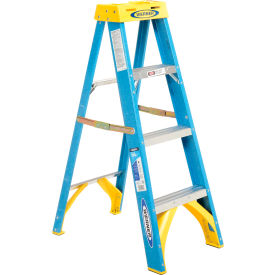 4' Fiberglass Step Ladder w/ Plastic Tool Tray - 6004