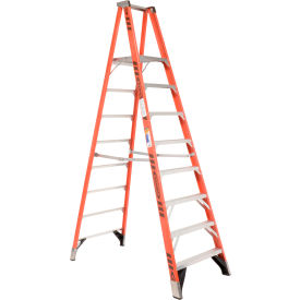 8' Fiberglass Platform Step Ladder 375 lb. Cap - P7408