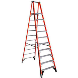 10' Fiberglass Platform Step Ladder 300 lb. Cap - P7410