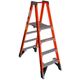 4' Dual Access Fiberglass Platform Ladder