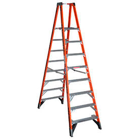 8' Dual Access Fiberglass Platform Ladder