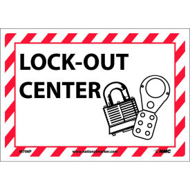 Sign Lock Out Center 7x10 Pressure Sensitive