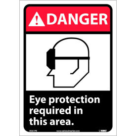 Danger Eye Protection Required - Vinyl 10"W X 14"H
