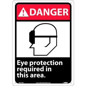 Graphic Signs - Danger Eye Protection Required - Plastic - 10"W X 14"H