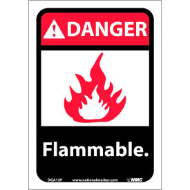 Danger Flammable Sign - Vinyl 7"W X 10"H