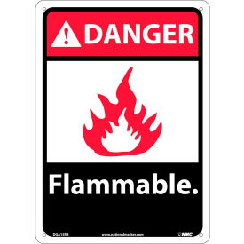 Graphic Signs - Danger Flammable - Plastic 10"W X 14"H