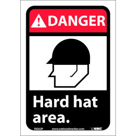 Graphic Signs - Danger Hard Hat Area - Vinyl 7"W X 10"H