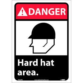 Graphic Signs - Danger Hard Hat Area - Vinyl 10"W X 14"H