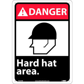 Graphic Signs - Danger Hard Hat Area - Plastic 10"W X 14"H