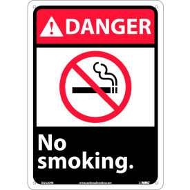 Graphic Signs - Danger No Smoking - Plastic 10"W X 14"H