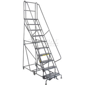 10 Step Steel Easy Turn Rolling Ladder - Standard Angle