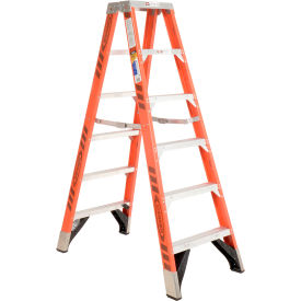 6' Dual Access Fiberglass Step Ladder 375 lb. Cap - T7406