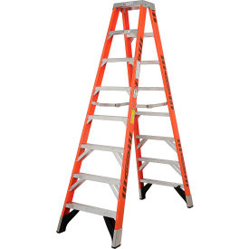 8' Dual Access Fiberglass Step Ladder 375 lb. Cap - T7408