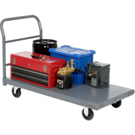 Steel Deck Platform Truck 48 x 24 1000 Lb. Capacity 5" Polyurethane Casters