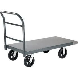 Steel Deck Platform Truck 72 x 36 2400 Lb. Capacity 8" Rubber Casters