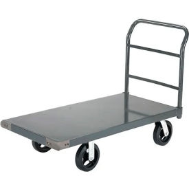 Steel Deck Platform Truck 48 x 30 2400 Lb. Capacity 8" Rubber Casters