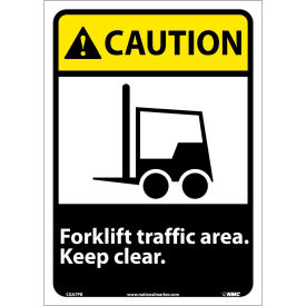 Caution Forklift Traffic Area Vinyl 10"W X 14"H