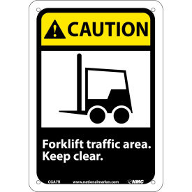Caution Forklift Traffic Area - Plastic 7"W X 10"H