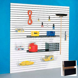 96"H X 48"W Slatwall Panel - Black Laminate, Without Inserts