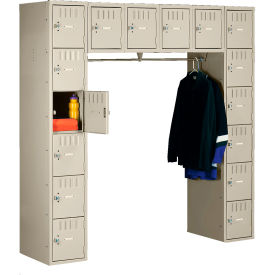 16 Person Locker, 72"W x 18"D x 72"H, Sand, Assembled